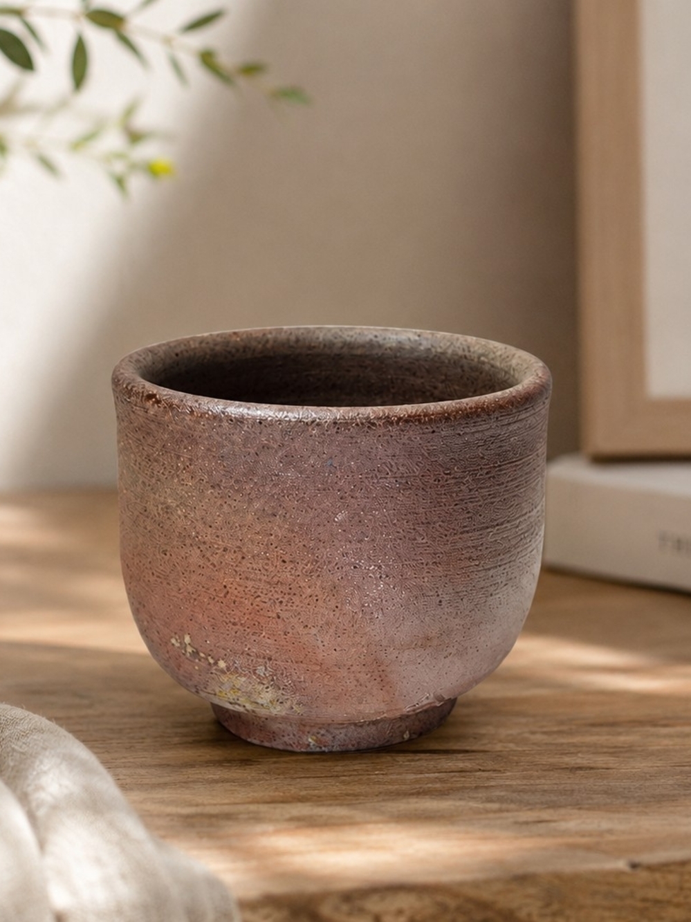 Bizen Yaki Shibaoka Kōzan Handcraft Organic Signed Textured Vintage Tea Sake Cup